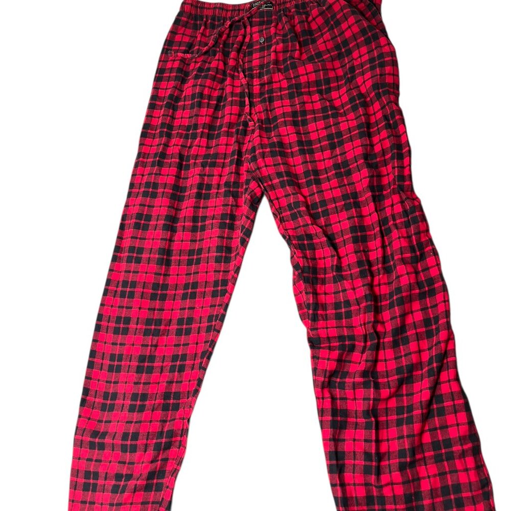 Polo Ralph Lauren Pants Men's Large Red Black Checkered 100% Cotton Outdoor